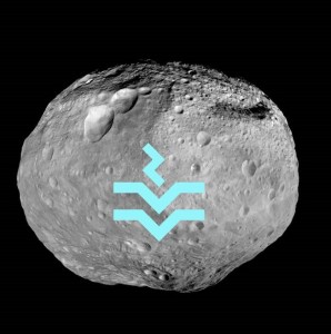 Vesta with symbol